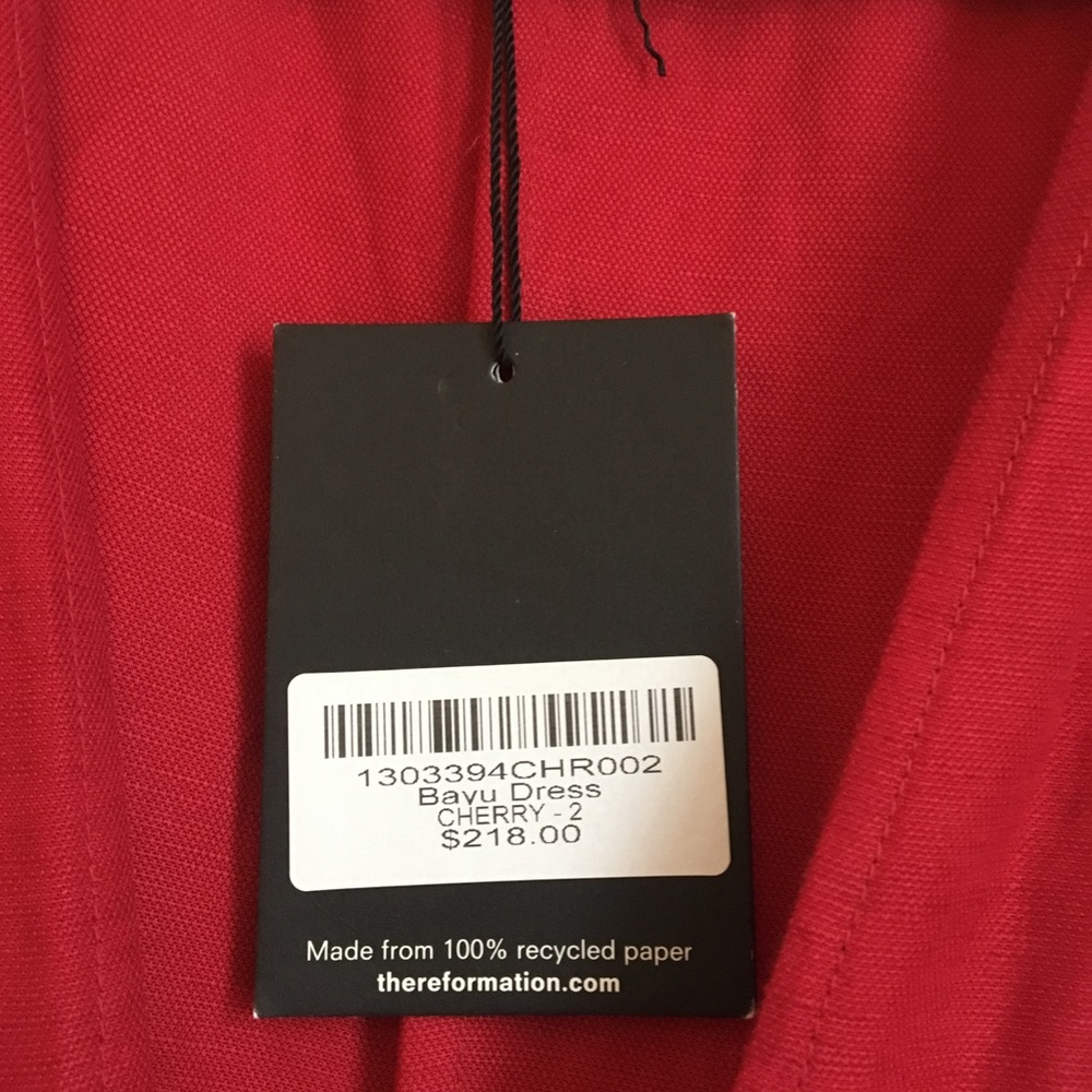 π NWT REFORMATION "Bayu" Dress in Cherry π - Picture 6 of 8